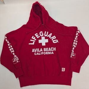 Red And White Lifeguard Hoodie Sweatshirt Large [43]